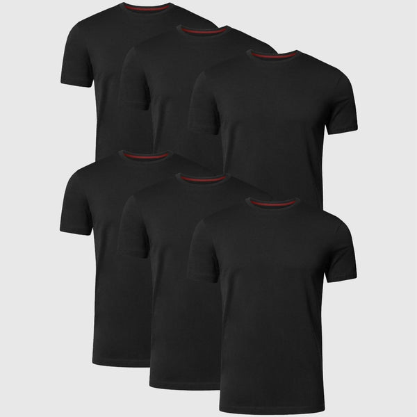 Round Neck T-Shirts | BLACK - Pack of 6 - FTS