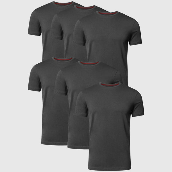 Round Neck T-Shirts | CHARCOAL - Pack of 6 - FTS