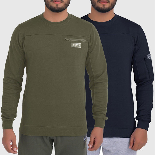 Sweatshirts NAVY - ARMY GREEN - Pack of 2 - FTS