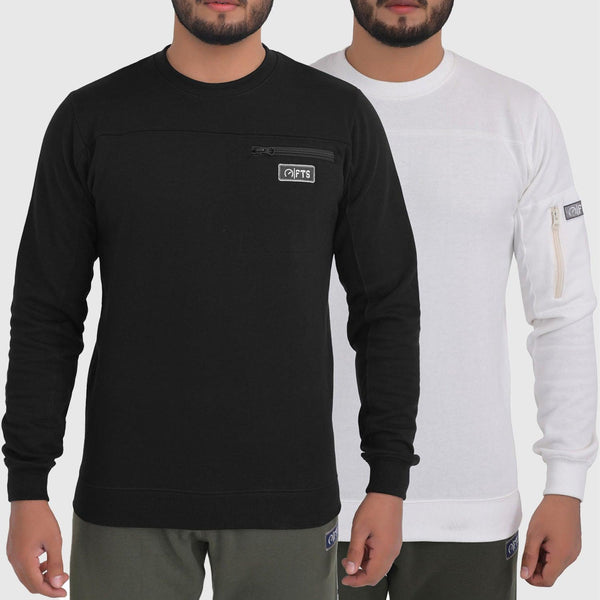 Sweatshirts COMBO | BLACK - OFF-WHITE - Pack of 2 - FTS