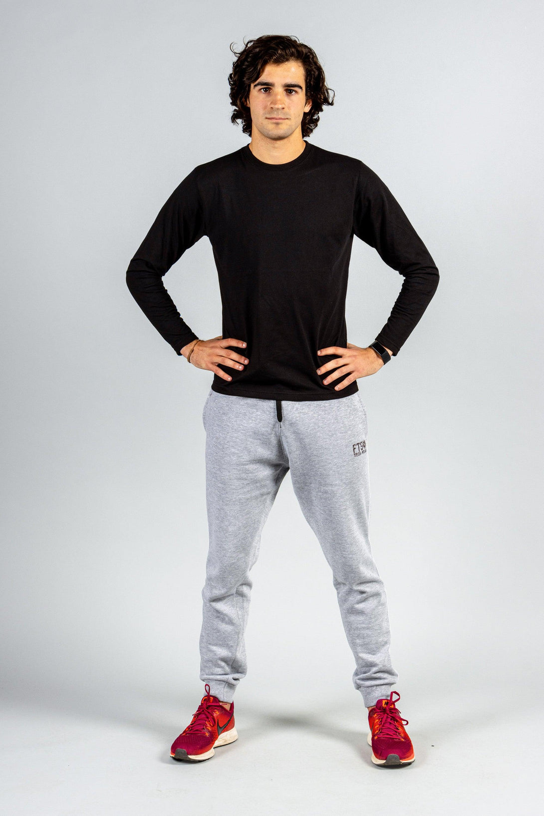 Long Sleeve Round Neck T-Shirts | BLACK - WHITE - FTS