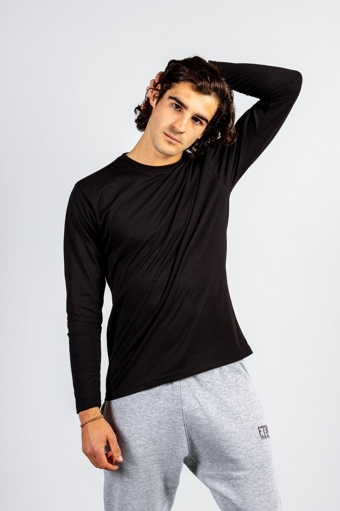 Long Sleeve Round Neck T-Shirts | BLACK - FTS