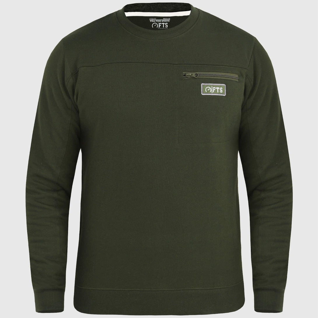 Sweatshirts Chest-Zip | Army Green - FTS