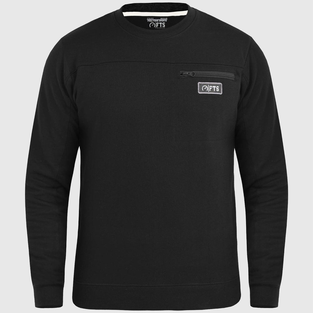 Sweatshirts Chest-Zip | Black - FTS