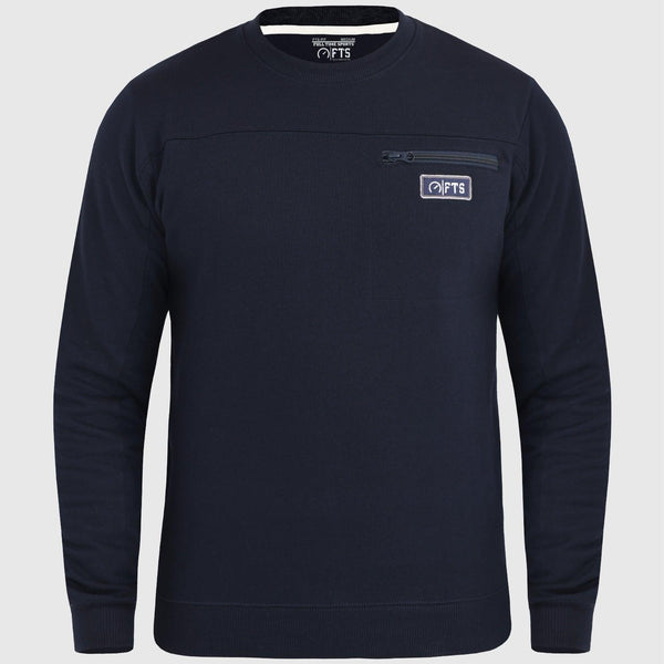 Sweatshirts Chest-Zip | Navy Blue - FTS