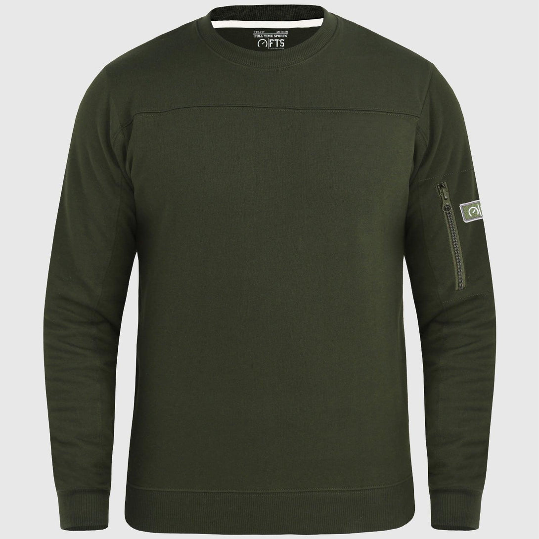 Sweatshirts Arm Pocket Zip | ARMY GREEN - FTS