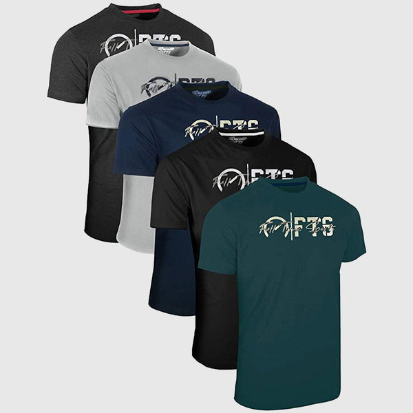 FTS Unique Blend Fabric Round Neck Tech T-Shirts - Pack of 5 - FTS