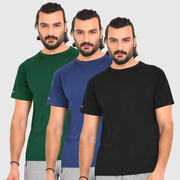 Performance T-Shirts | GREEN - NAVY - BLACK Pack of 3 - FTS