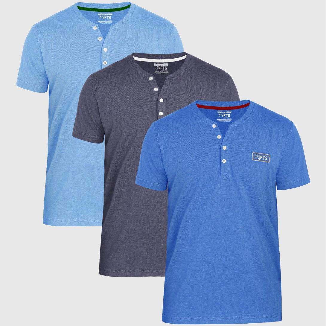 HENLEY T-Shirts | DK BLUE-LT BLUE-NAVY MELANGE - FTS
