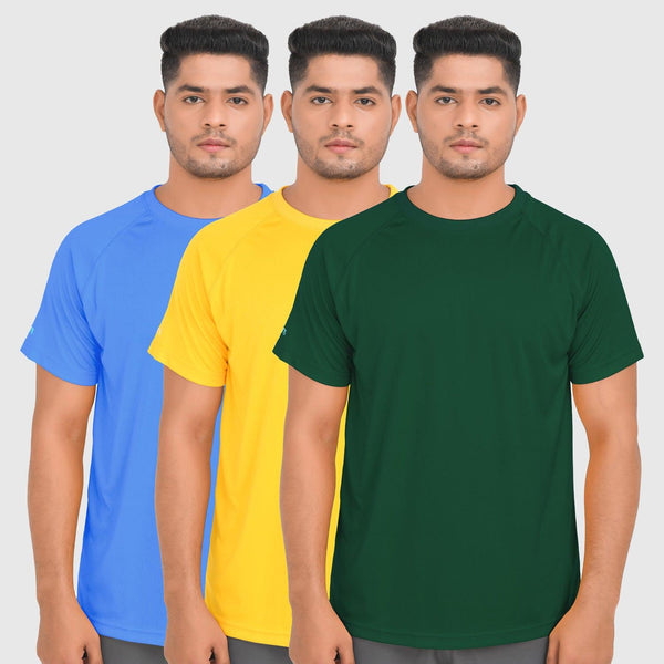 Performance T-Shirts | GREEN - YELLOW - LIGHT BLUE Pack of 3 - FTS