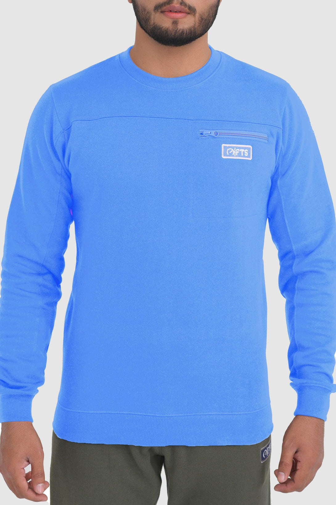 Sweatshirts CHEST-ZIP | LIGHT BLUE - FTS