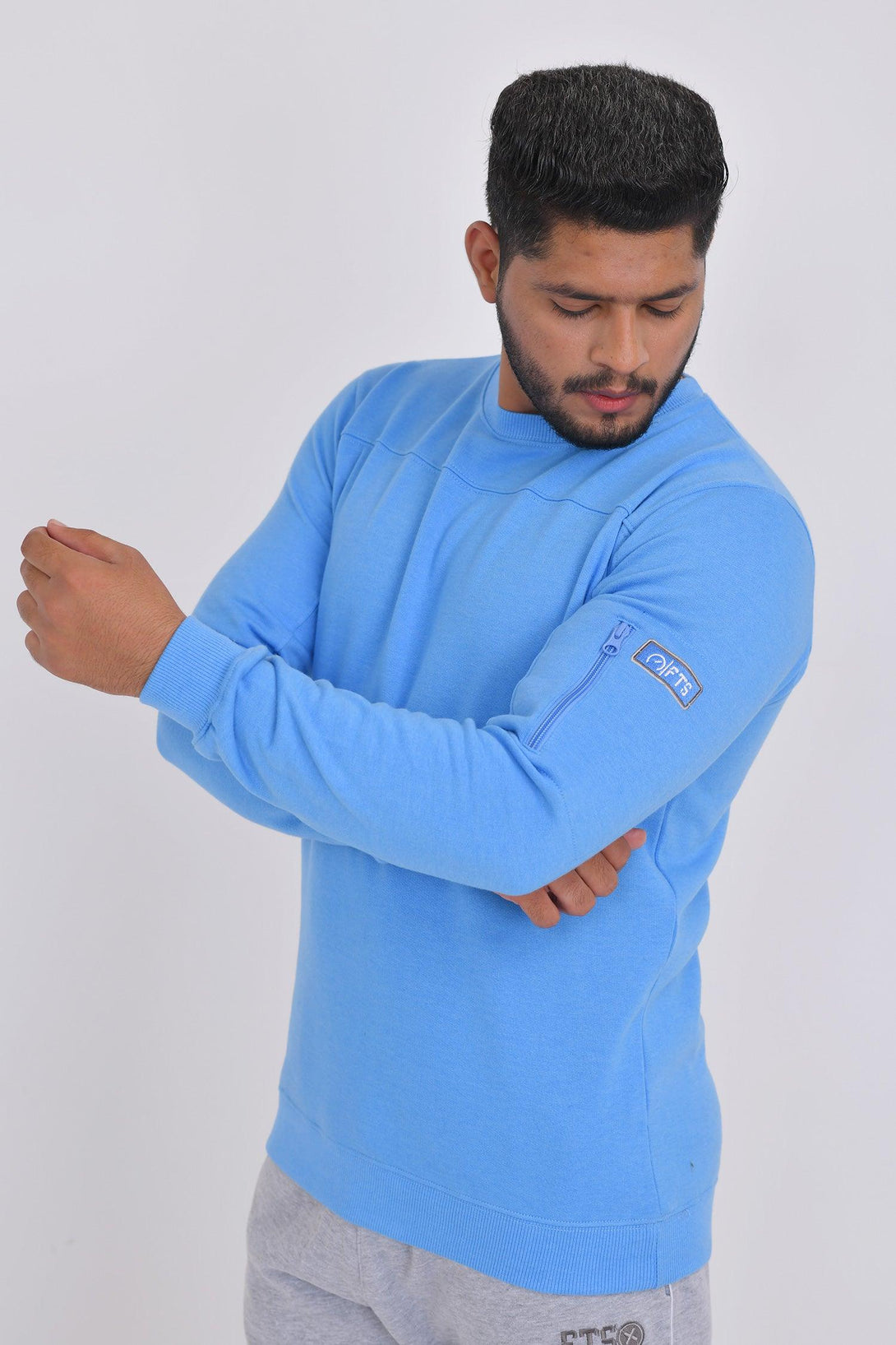 Sweatshirts Arm Zip | Lite Blue - FTS