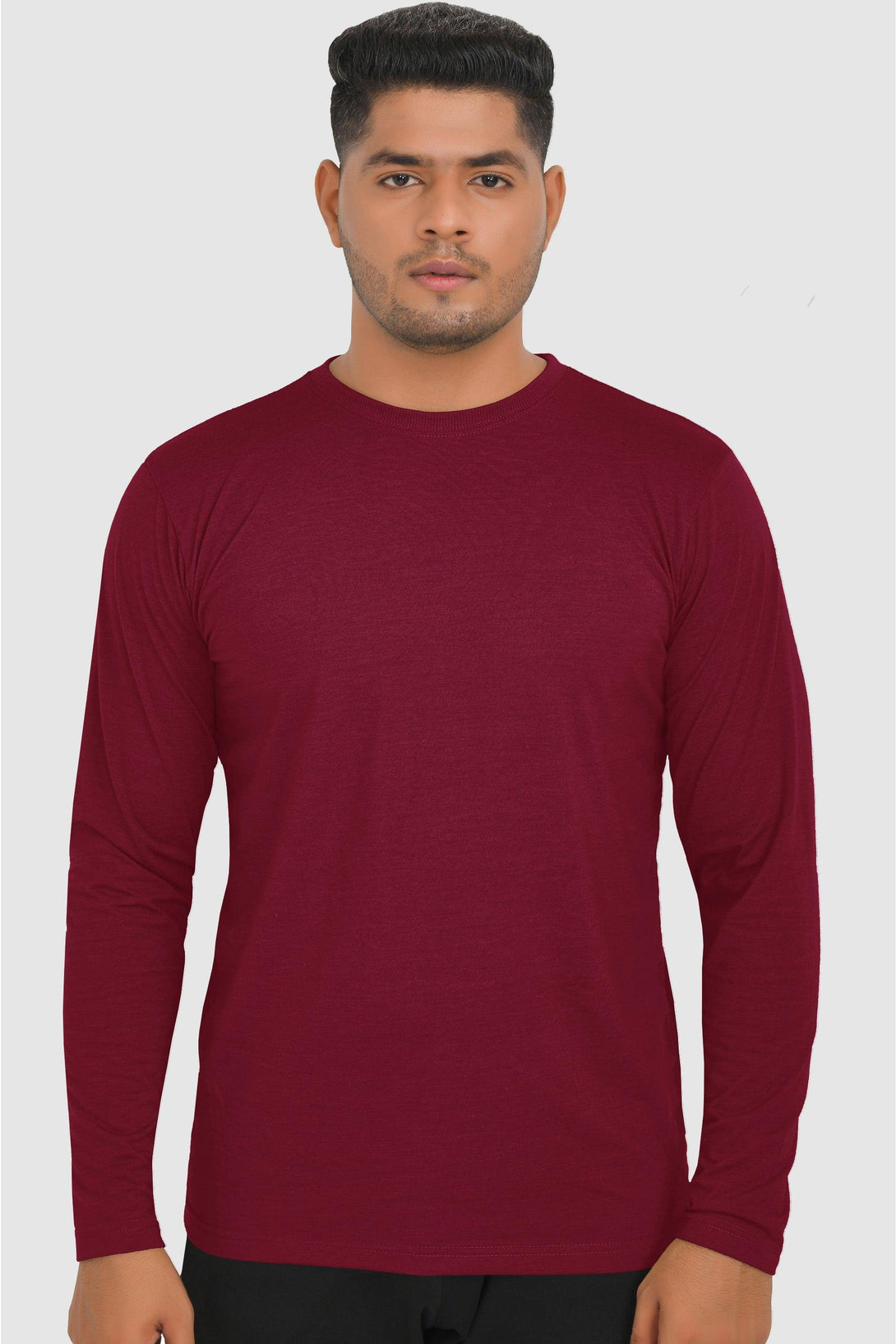 Long Sleeve Round Neck T-Shirts | FOREST GREEN - BLACK - MAROON - NAVY - FTS