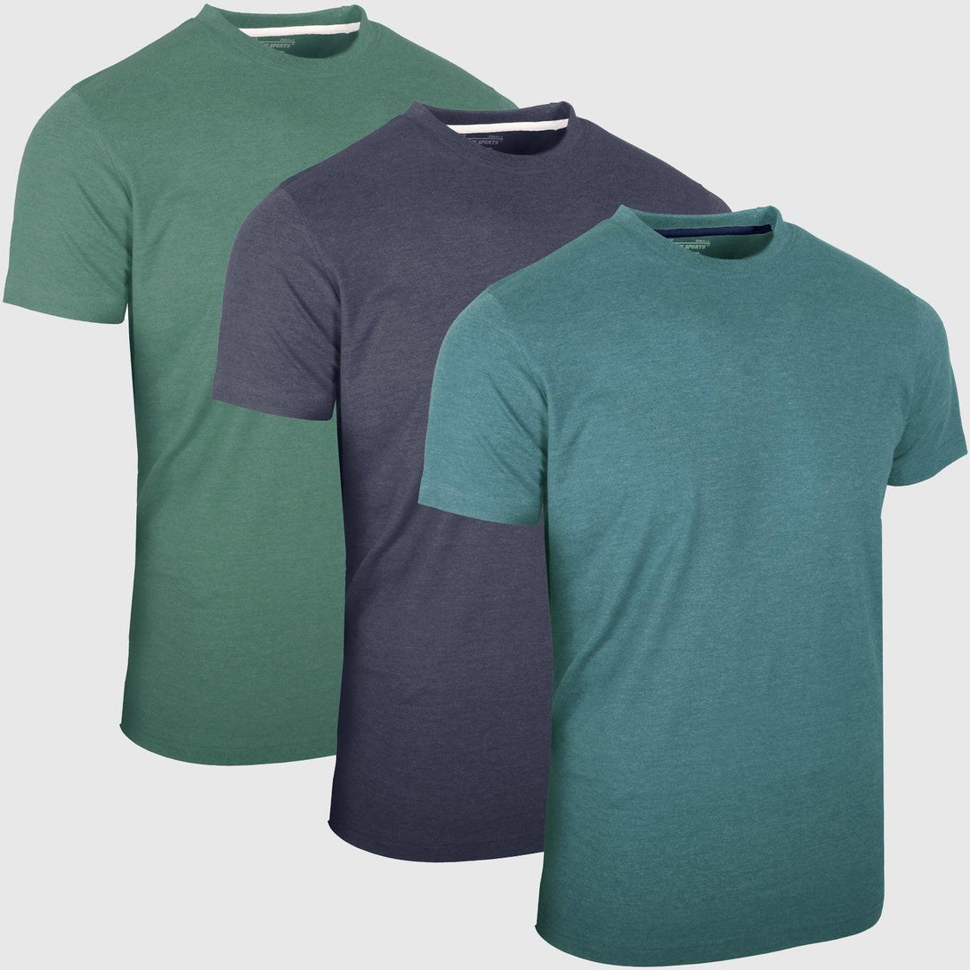 Round Neck T-Shirts | NAVY MELANGE - SLATE - HUNTER GREEN - Pack of 3 - FTS