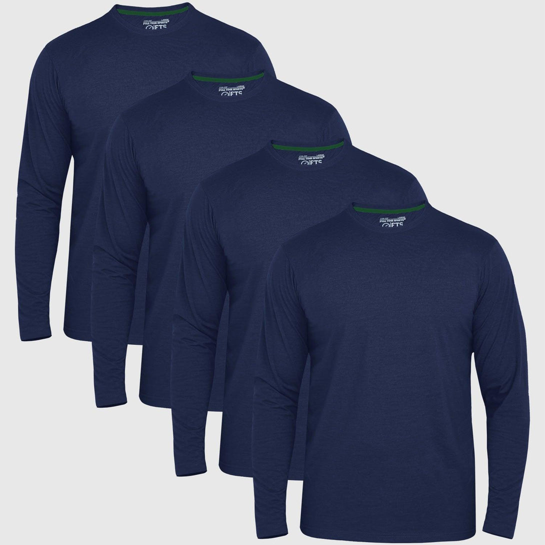 Long Sleeve Round Neck T-Shirts | NAVY - FTS