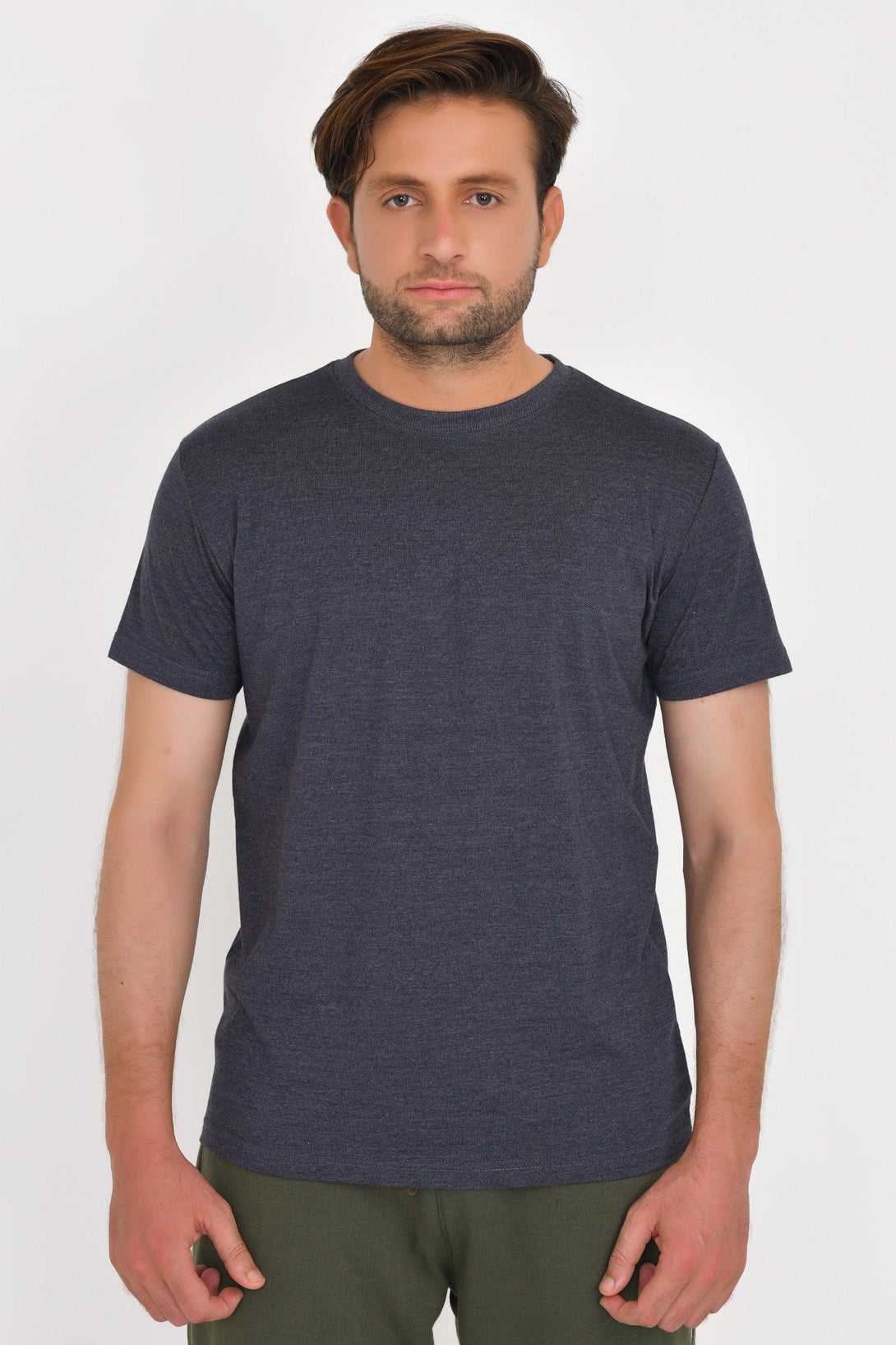 Round Neck T-Shirts | NAVY MELANGE - AQUA - HUNTER GREEN - Pack of 3 - FTS