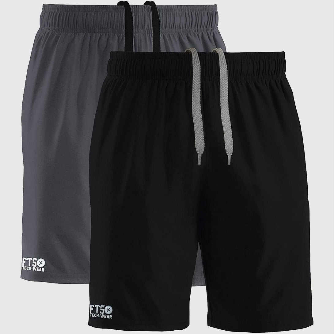 Shorts 100% Polyester BLACK - GREY - Pack of 2 - FTS