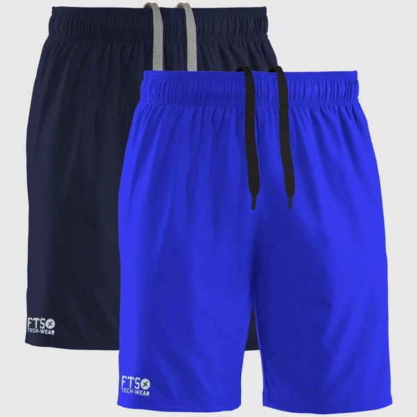 Shorts 100% Polyester 100% POLYESTER | NAVY - ROYAL Pack of 2 - FTS