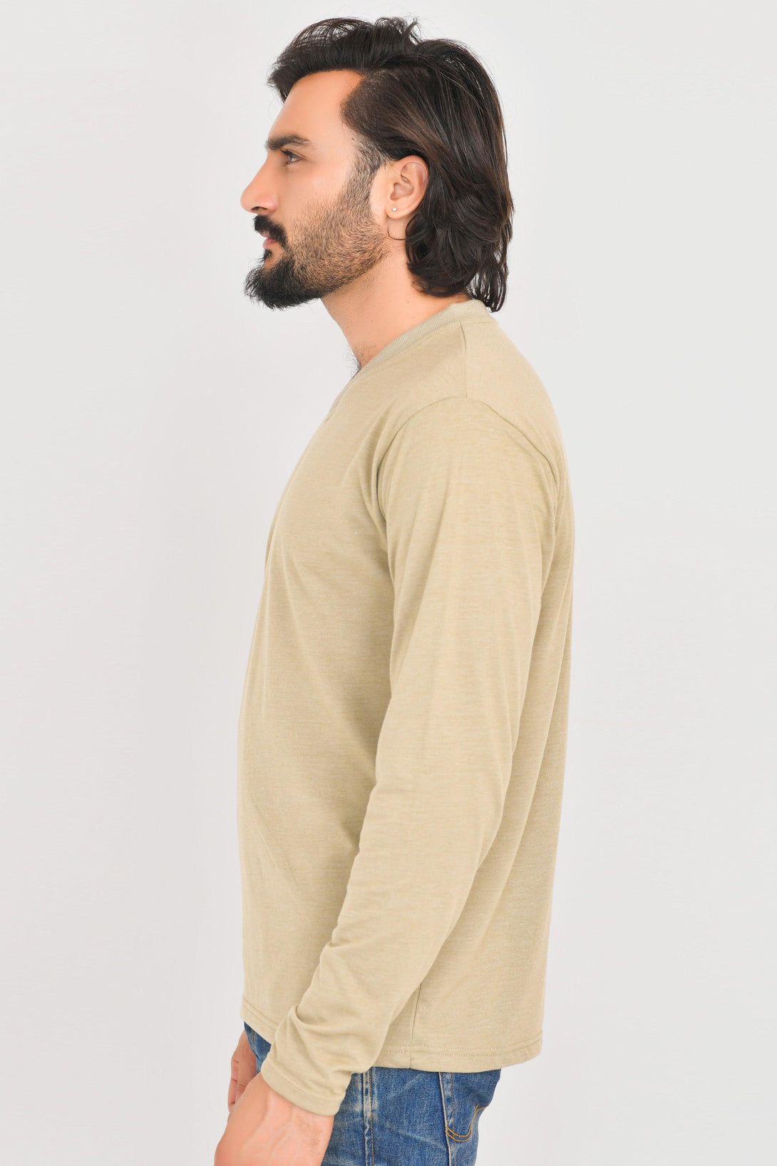 V-Neck Long Sleeve T-Shirts | LAGOON-STONE-HUNTER GREEN-NAVY MELANGE - Pack of 4 - FTS