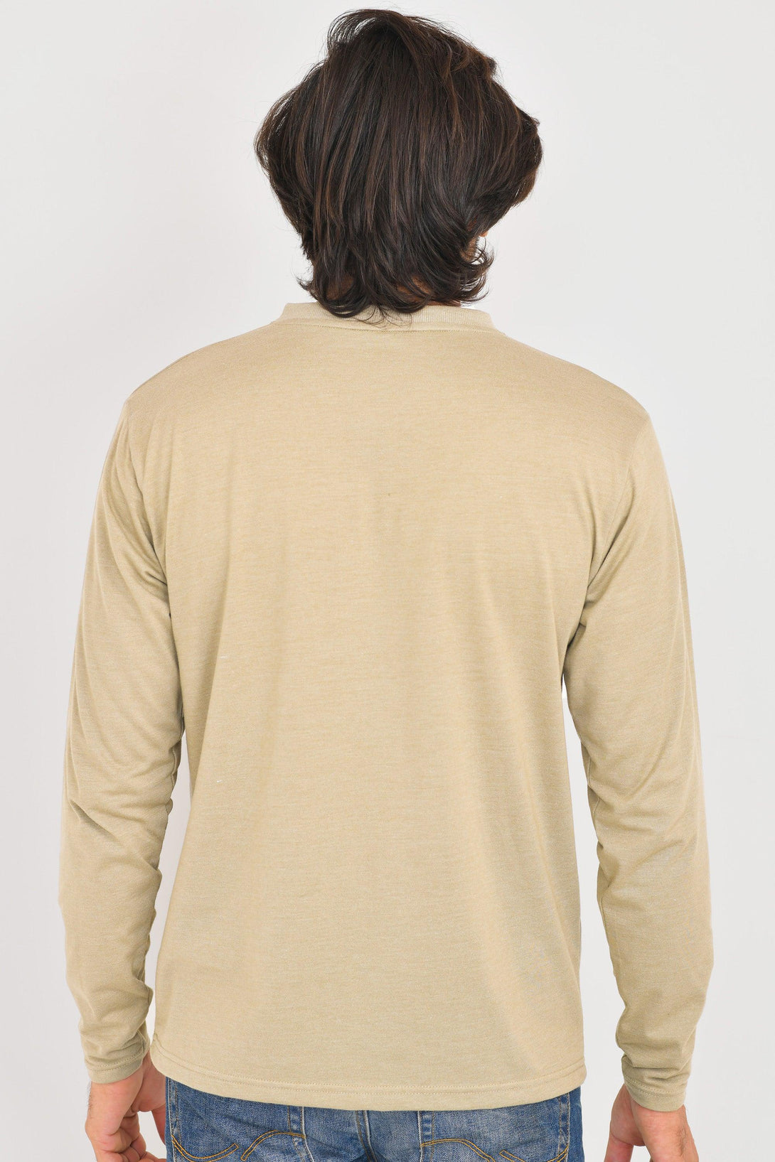V-Neck Long Sleeve T-Shirts | NAVY MELANGE-STONE-CHARCOAL-HUNTER GREEN - Pack of 4 - FTS