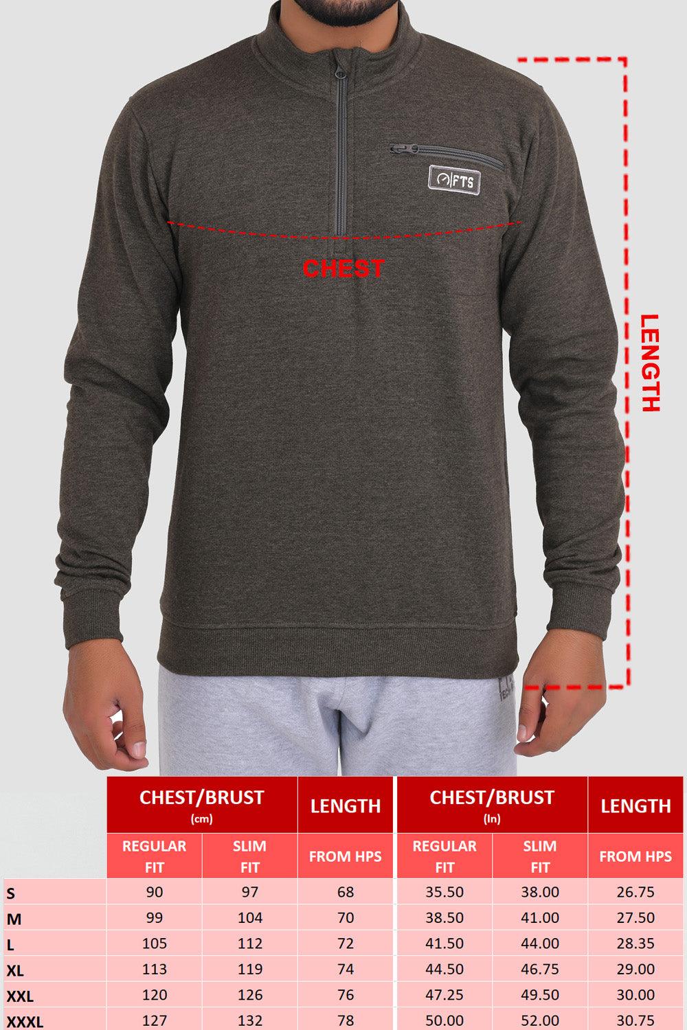 Sweatshirts Chest-Zip | Charcoal - FTS