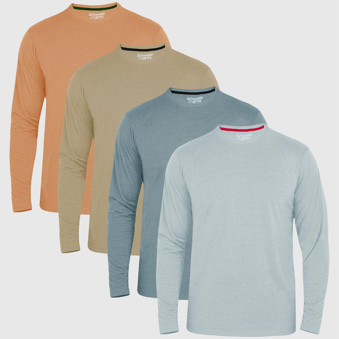 Long Sleeve Round Neck T-Shirts | STONE - TAN - SLATE - LAGOON - FTS