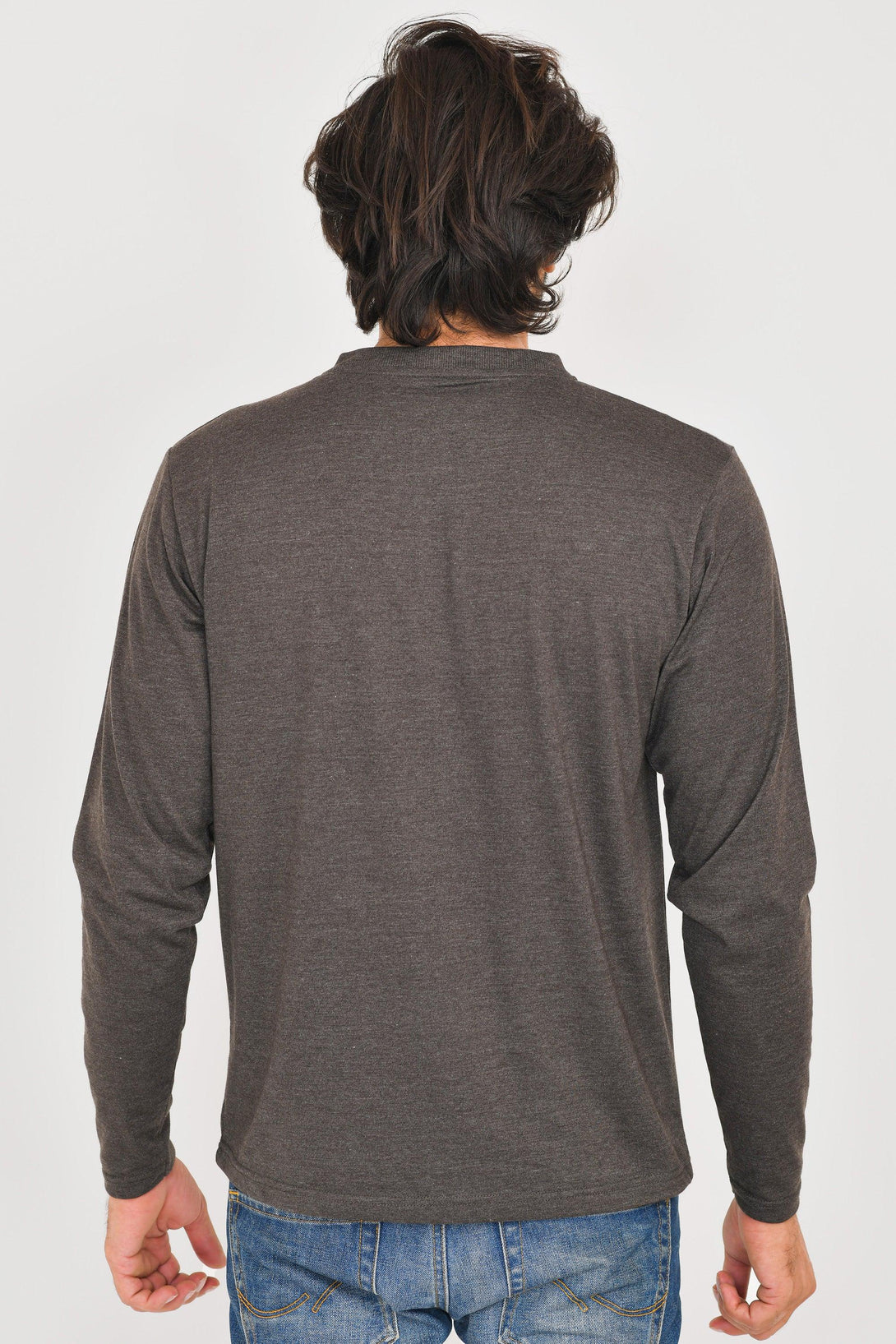 V-Neck Long Sleeve T-Shirts | CHARCOAL - Pack of 4 - FTS