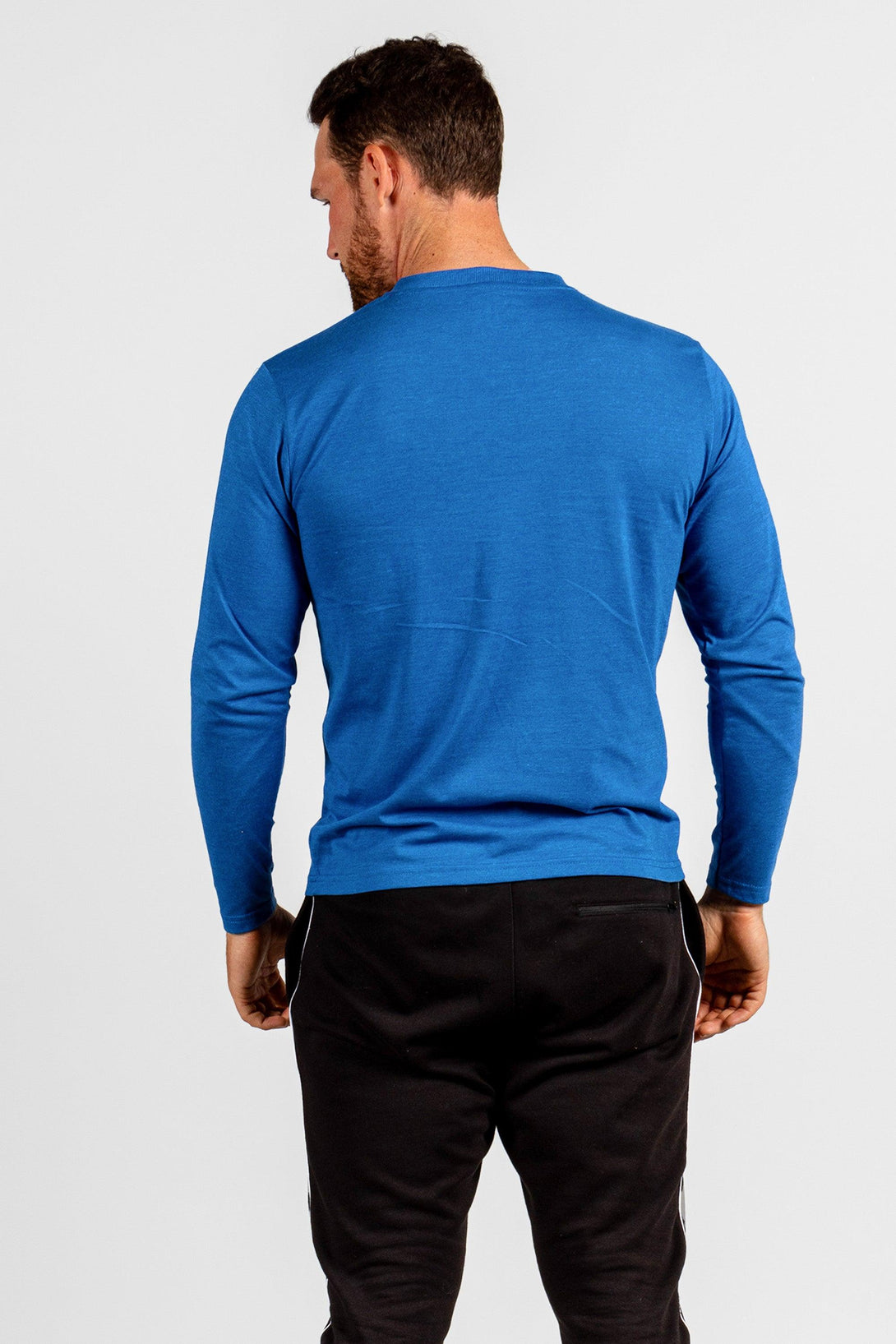 V-Neck Long Sleeve T-Shirts | BLUE - WINE - NAVY - Pack of 4 - FTS