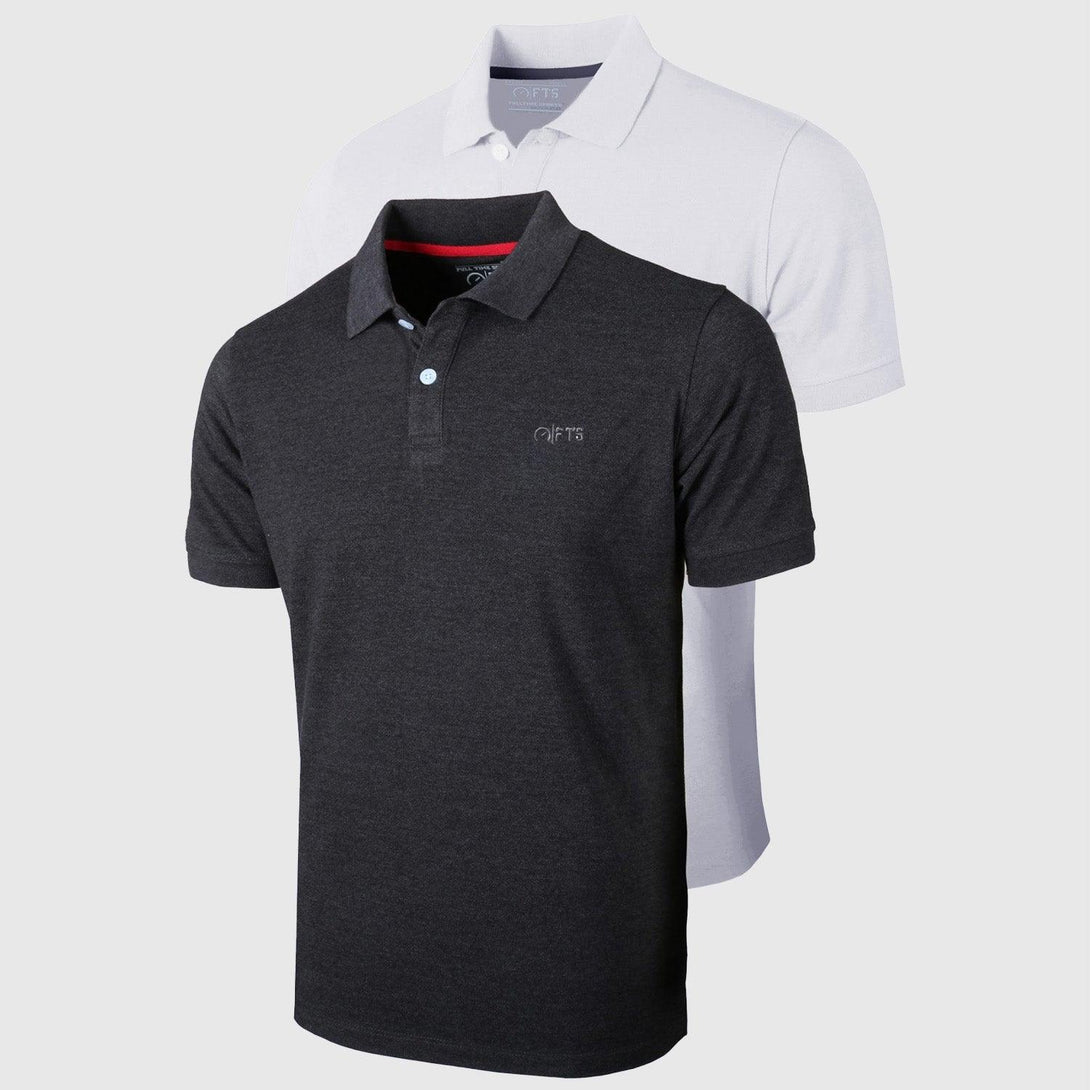 Polo T-Shirt WHITE - CHARCOAL - FTS