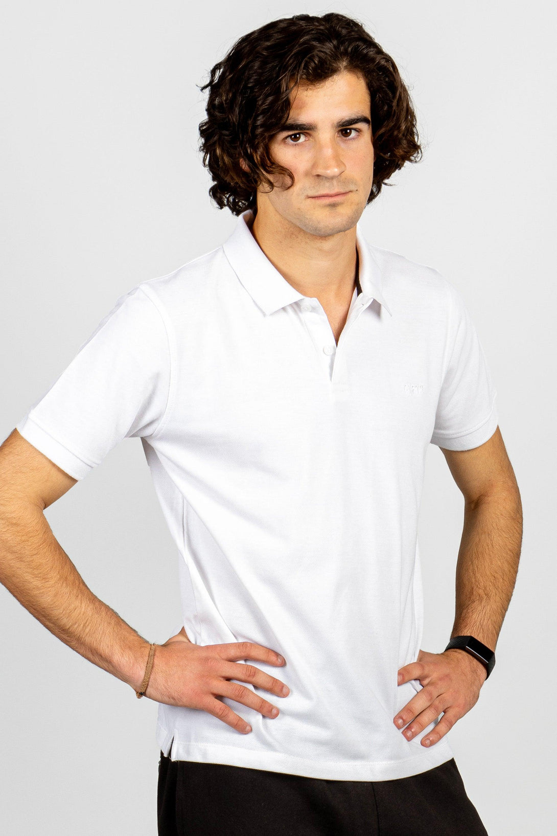 Polo T-Shirt WHITE - CHARCOAL - FTS