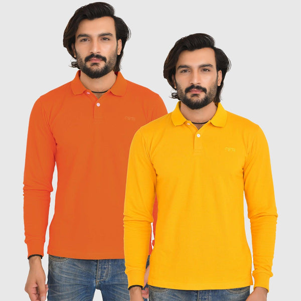 Polo Full Sleeve Yellow Orange Pack of 2 - FTS