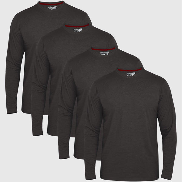 Long Sleeve Round Neck T-Shirts | CHARCOAL - FTS