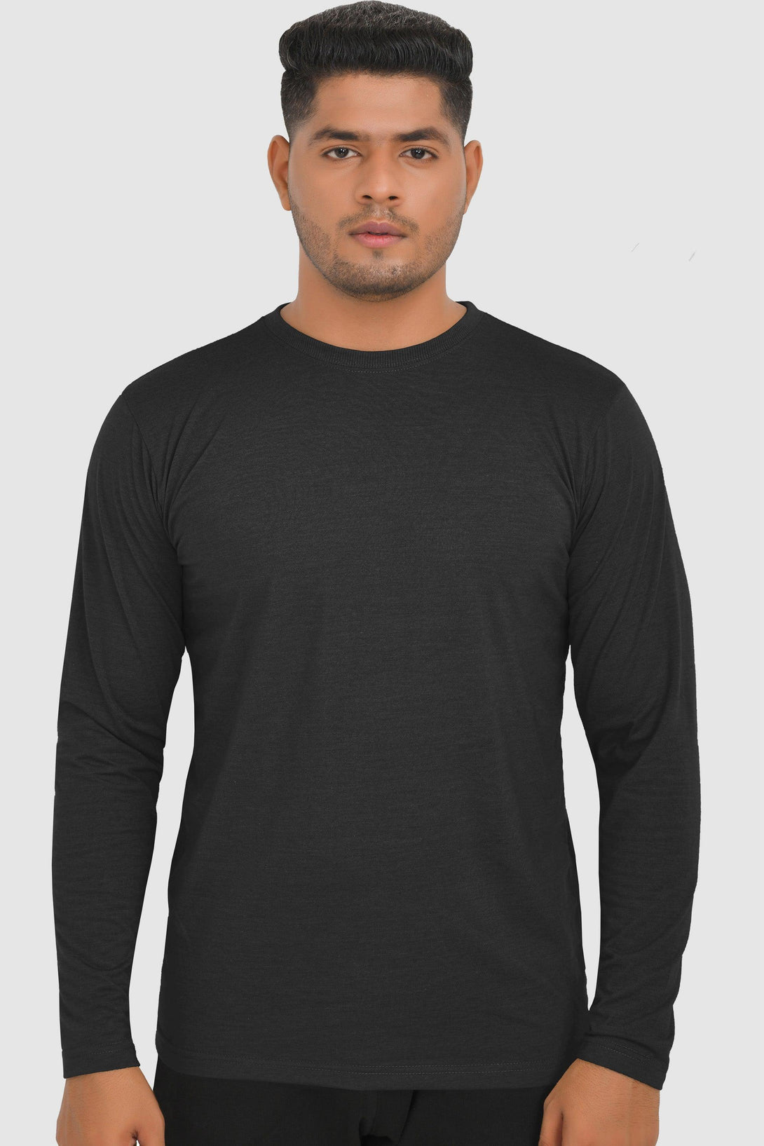 Long Sleeve Round Neck T-Shirts | CHARCOAL - FTS