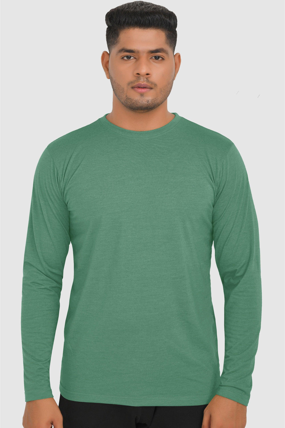 Long Sleeve Round Neck T-Shirts | BLUE - CHARCOAL - GREEN - FTS