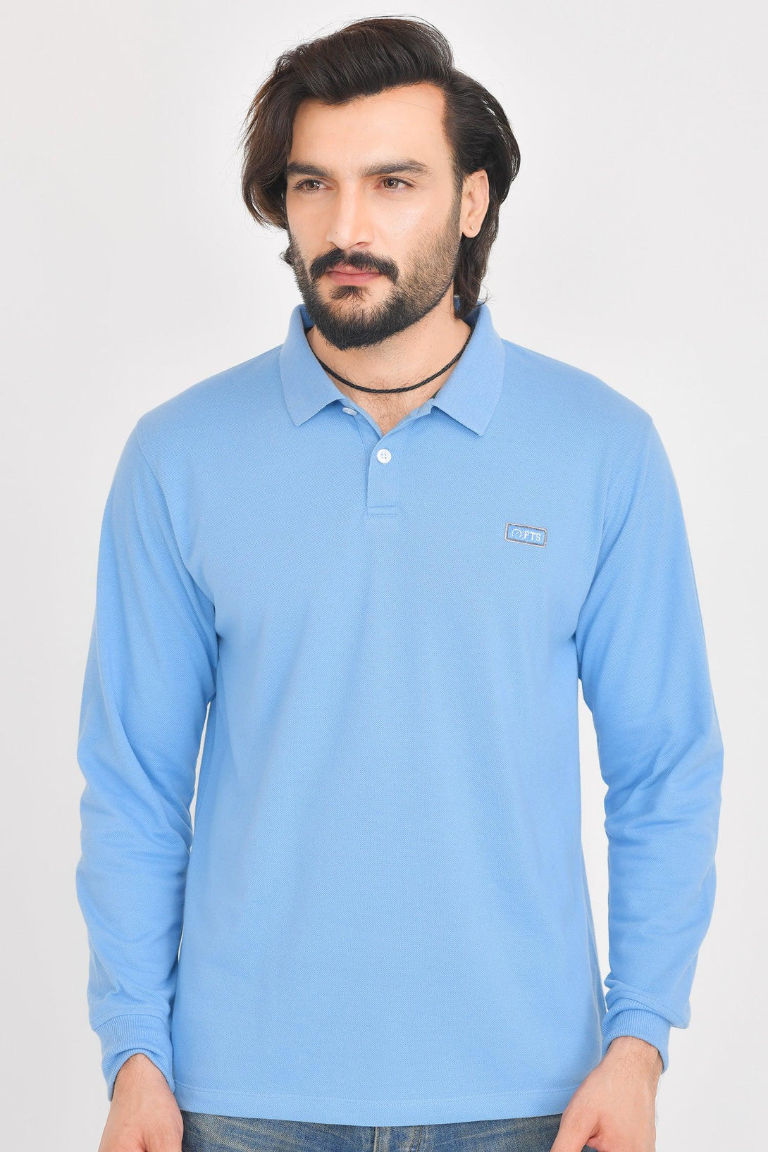 Polo Full Sleeve - Lite Blue - Sea Green - Pack of 2 - FTS