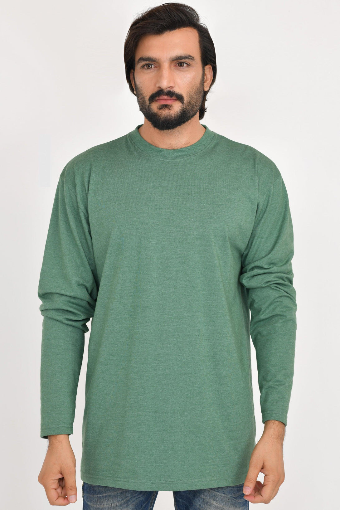 Long & Tall Full Sleeves Shirts | Pack of 3 | Stone - Green Melange - Navy Melange - FTS