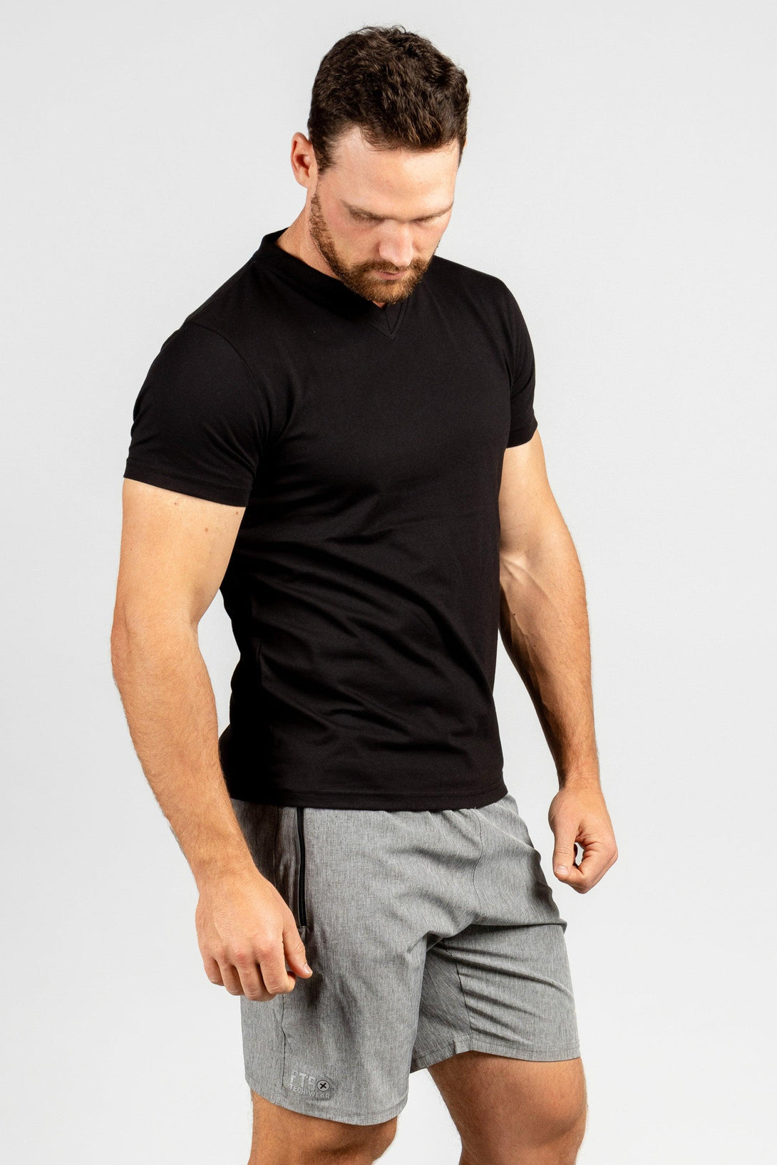 V-Neck T-Shirts | CHARCOAL - WHITE - BLACK - Pack of 6 - FTS