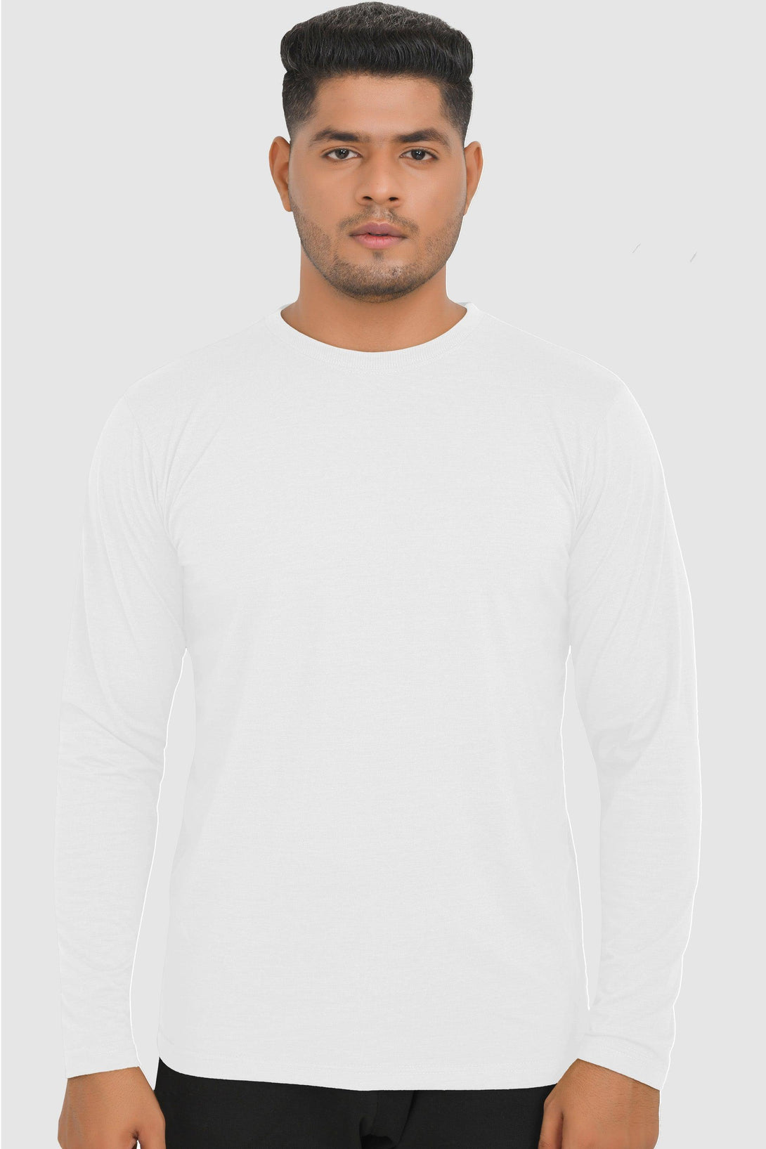 Long Sleeve Round Neck T-Shirts | NAVY - WHITE - CHARCOAL - BLACK - FTS